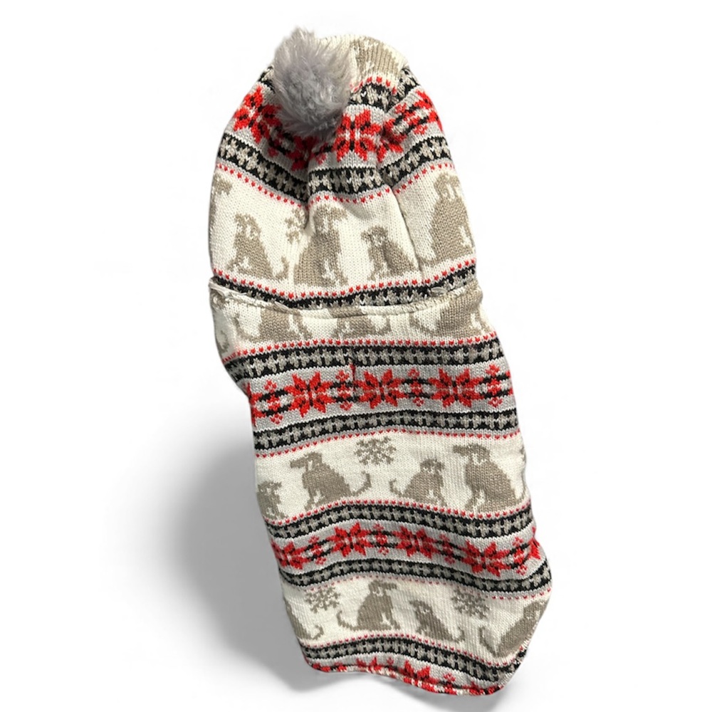 NWT The Humane Society Festive Red and Gray Dog Sweater, size small